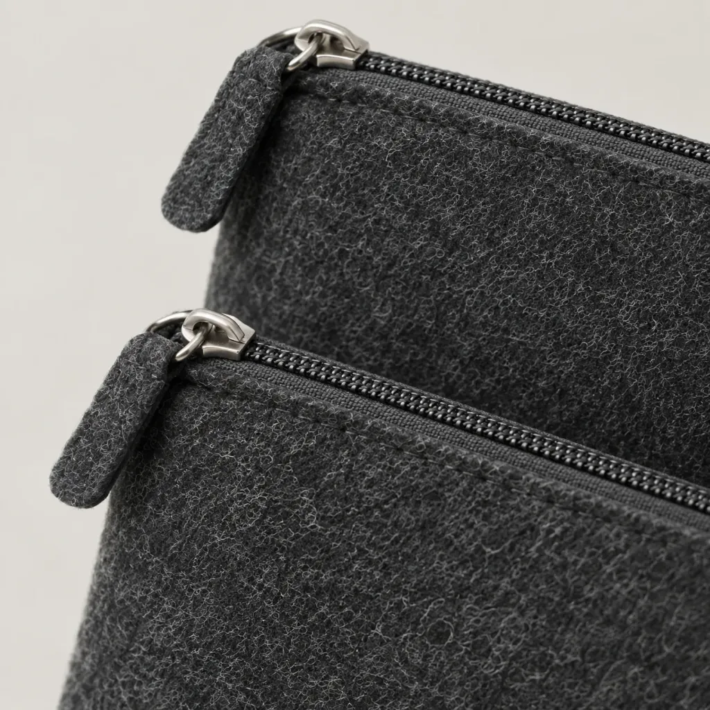 Felt Cable Pouch Pair, material detail