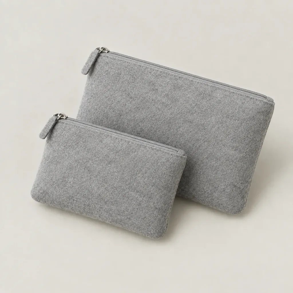 Felt Cable Pouch Pair — Fog