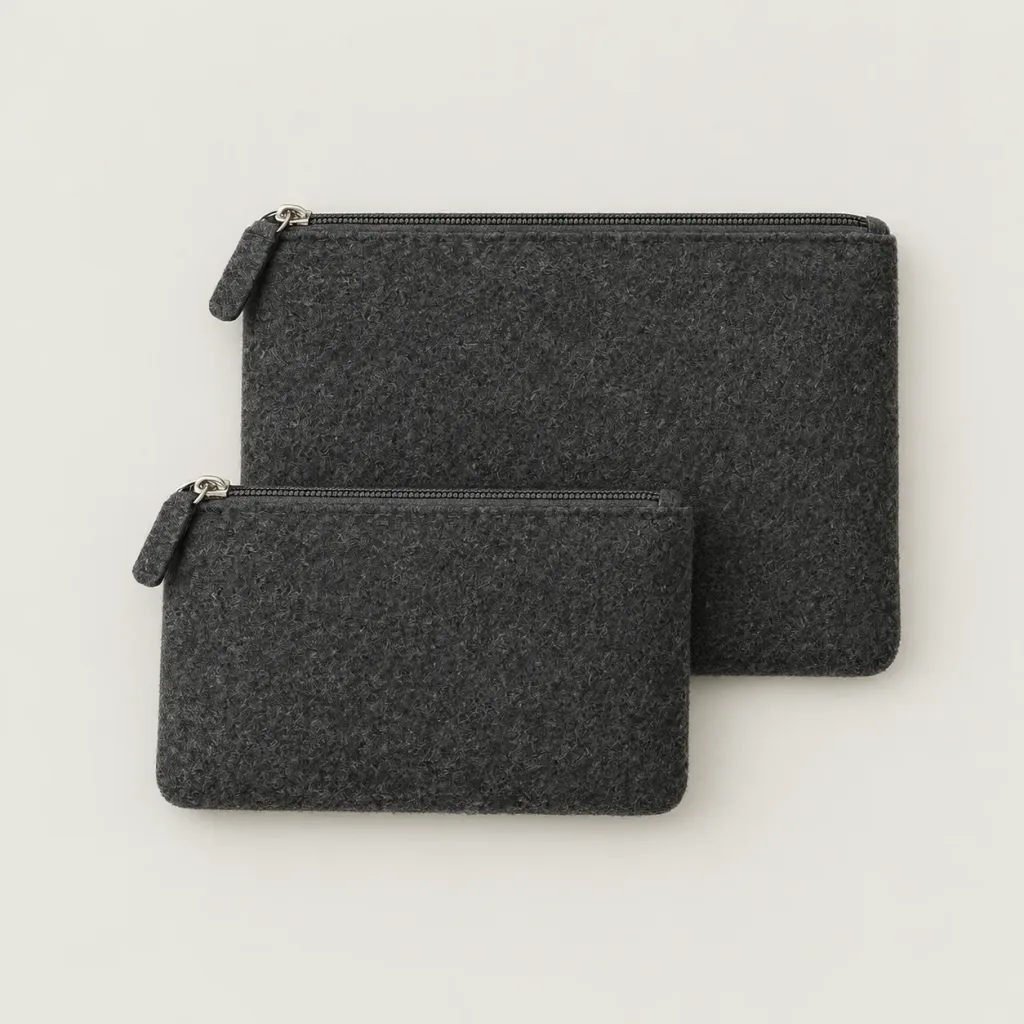 Felt Cable Pouch Pair seen from above