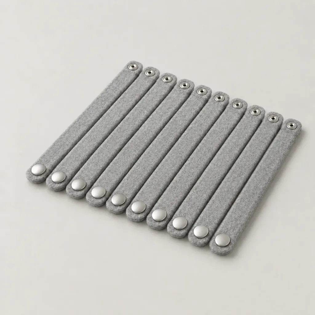 Felt Cable Ties (Set of 10) — Fog