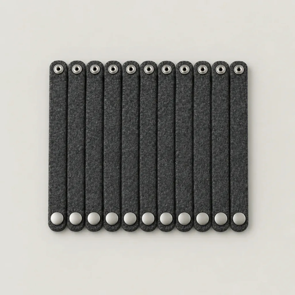 Felt Cable Ties (Set of 10) seen from above