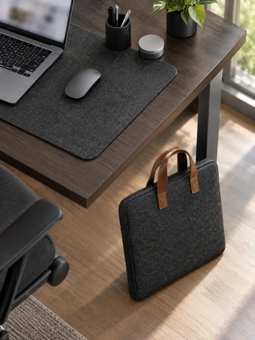 Felt Carry Sleeve in use on a desk