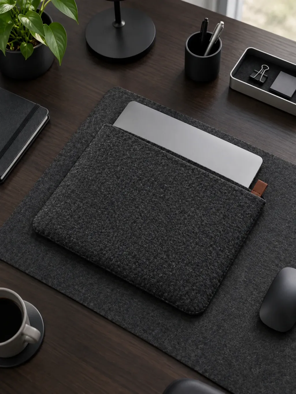 Felt Laptop Sleeve in use on a desk