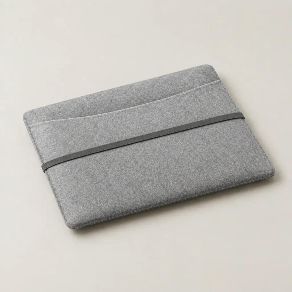 Felt Sleeve with Pocket — Fog