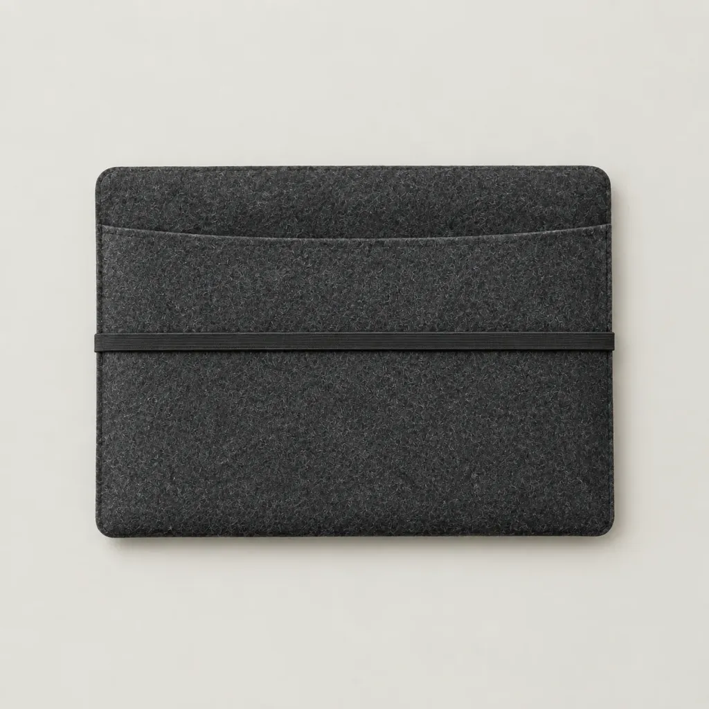 Felt Sleeve with Pocket seen from above