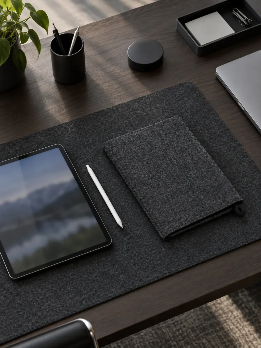 Felt Tablet Sleeve in use on a desk