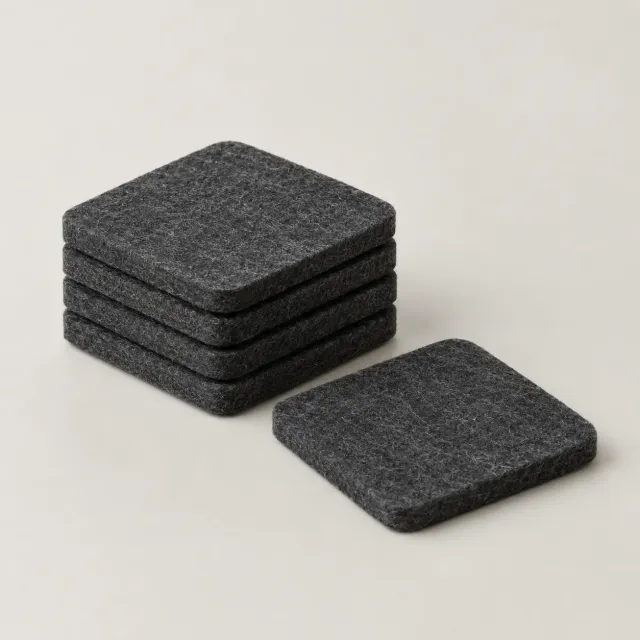 Grid Felt Coaster Set