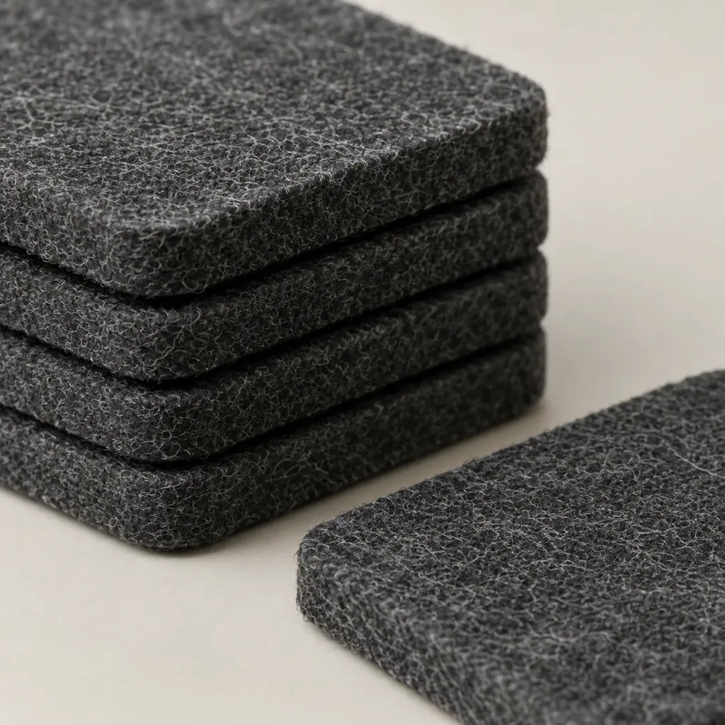 Grid Felt Coaster Set, material detail