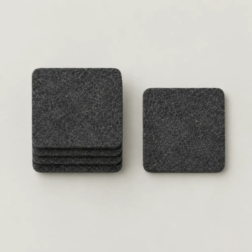 Grid Felt Coaster Set seen from above