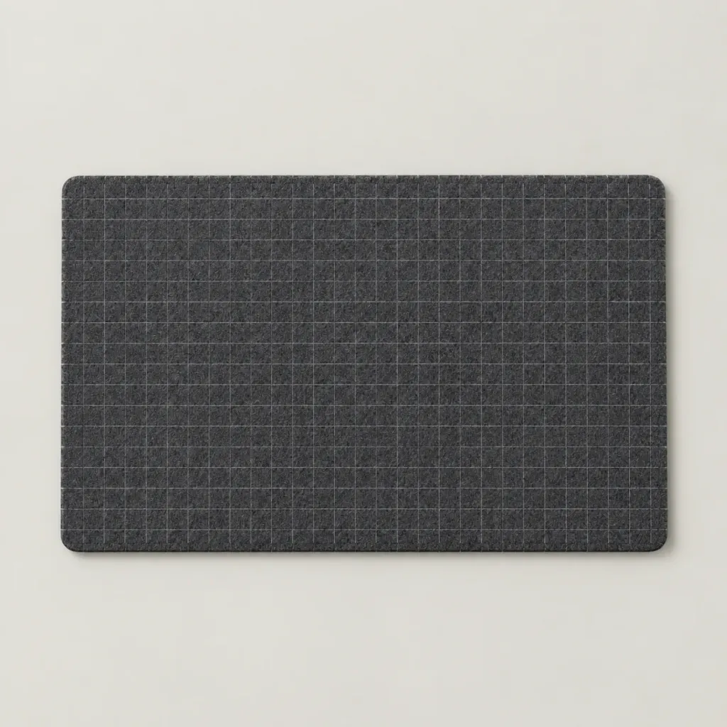 Grid Felt Desk Mat seen from above