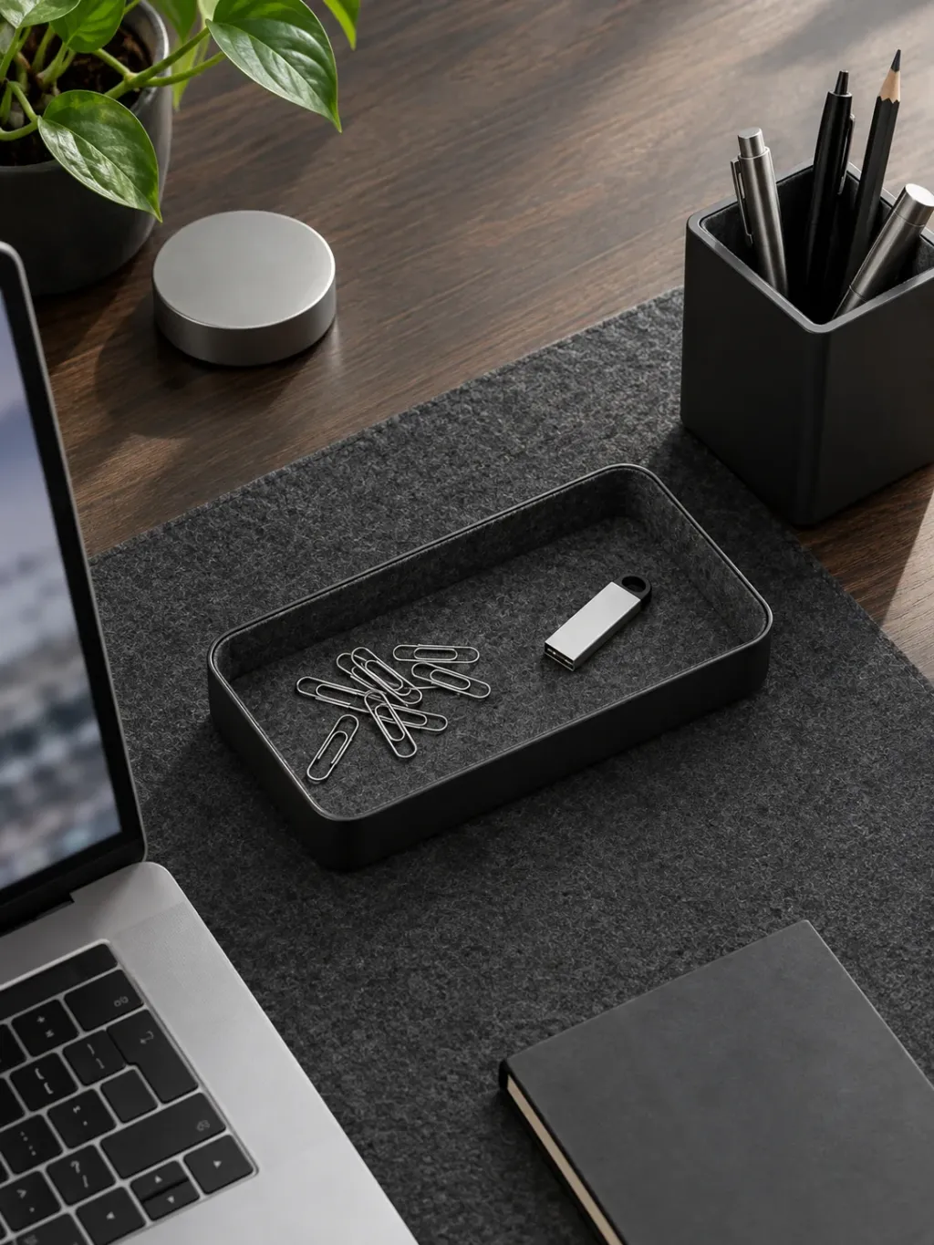 Grid Tray 2×1 in use on a desk