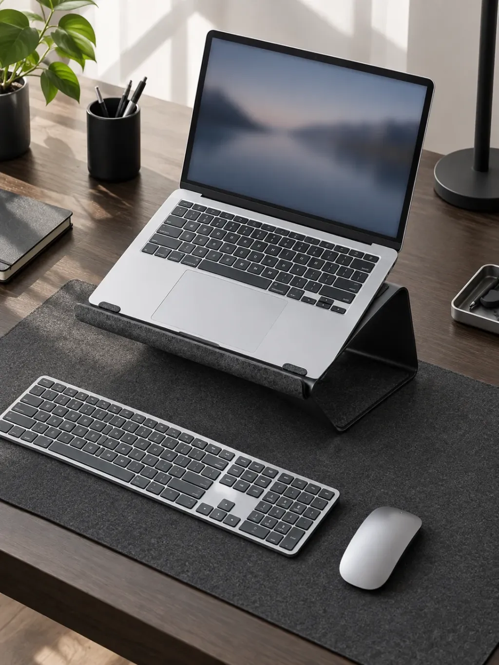 Laptop Riser L1 in use on a desk