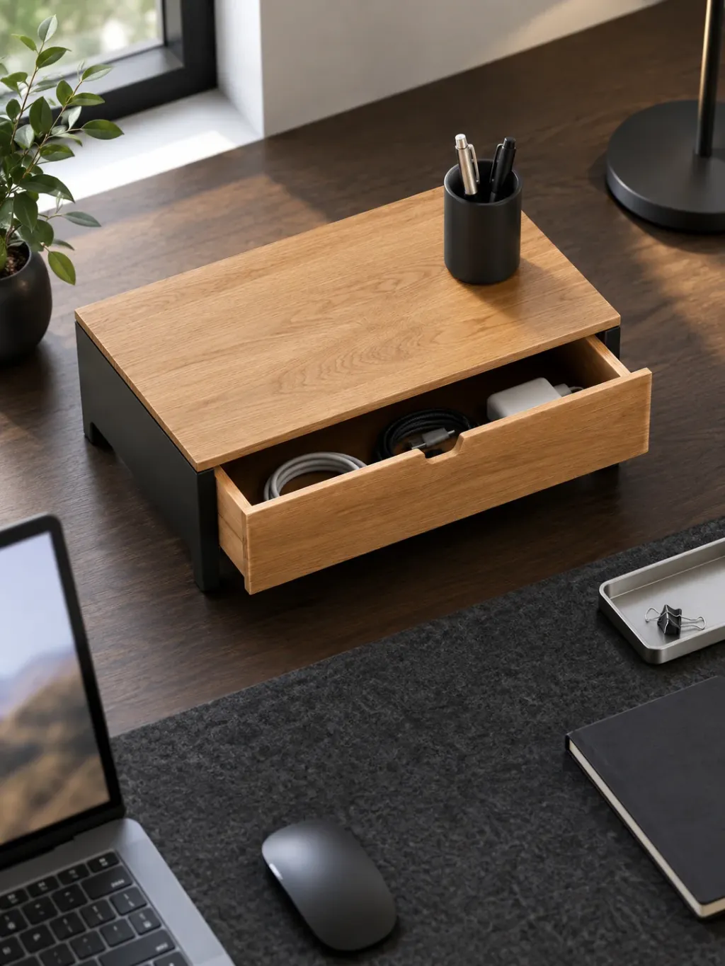 Low Drawer 4×2 in use on a desk