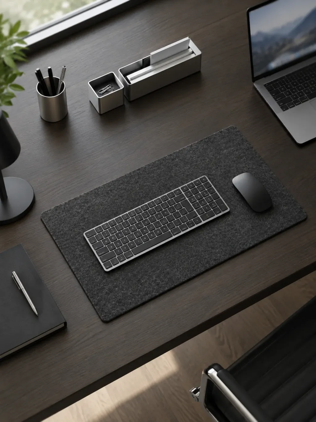 Merino Felt Desk Mat in use on a desk