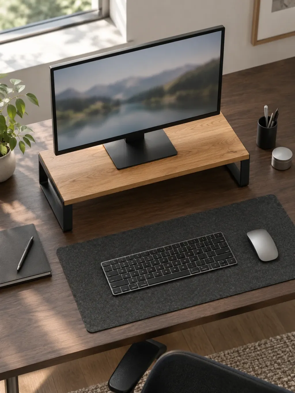 Monitor Shelf 45 in use on a desk
