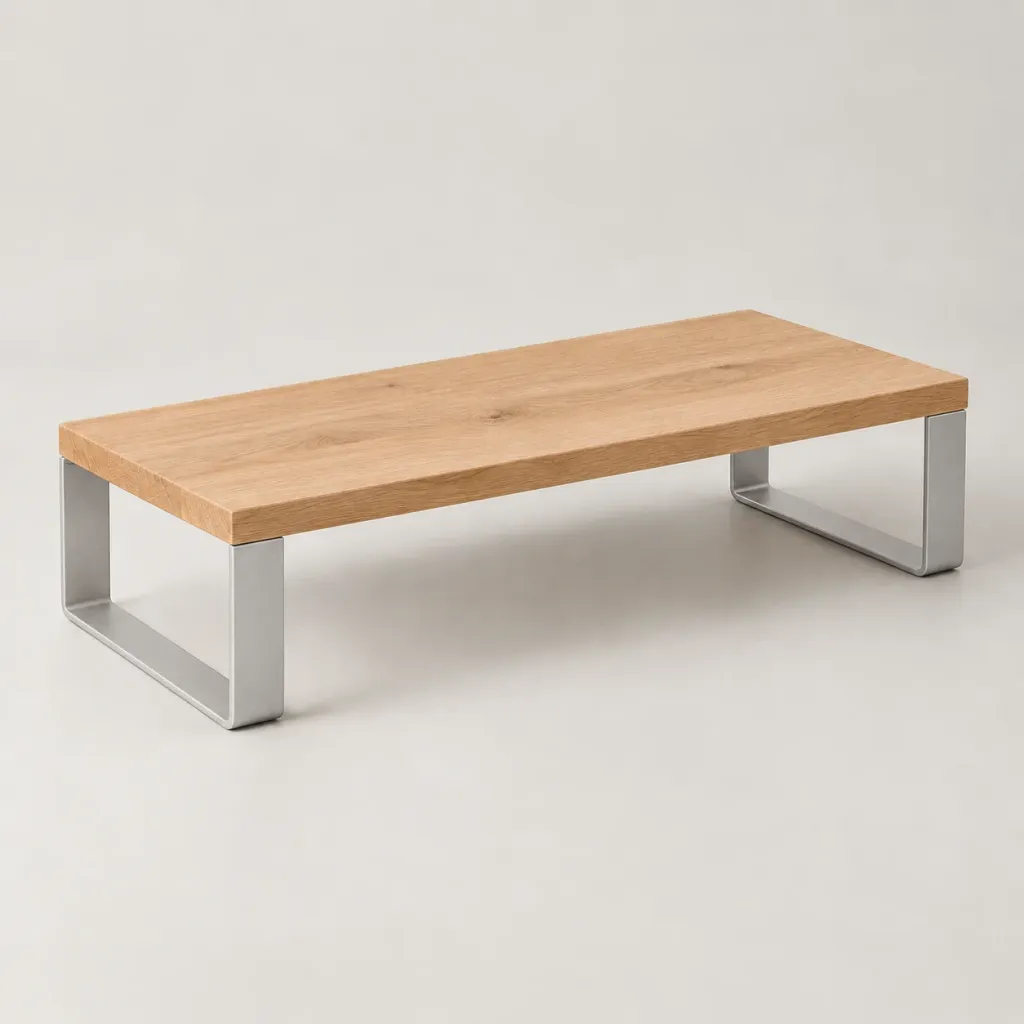 Monitor Shelf 60 — Oak + Silver