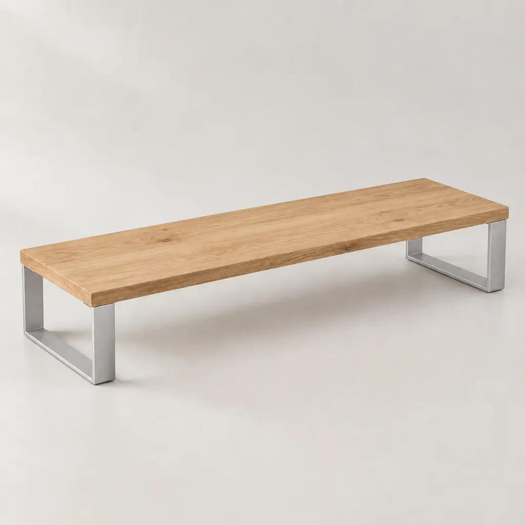 Monitor Shelf 80 — Oak + Silver