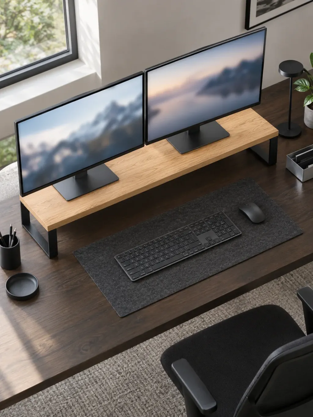 Monitor Shelf 80 in use on a desk