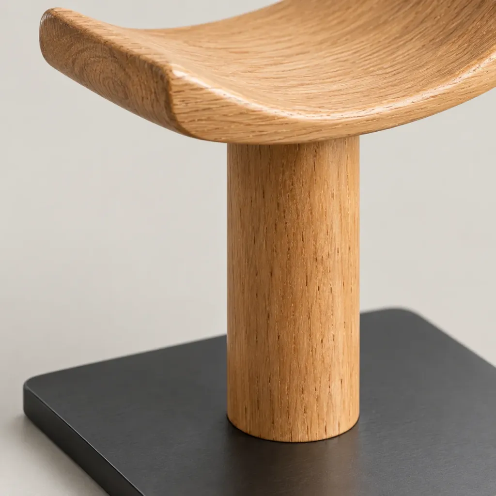 Oak Headphone Stand, material detail