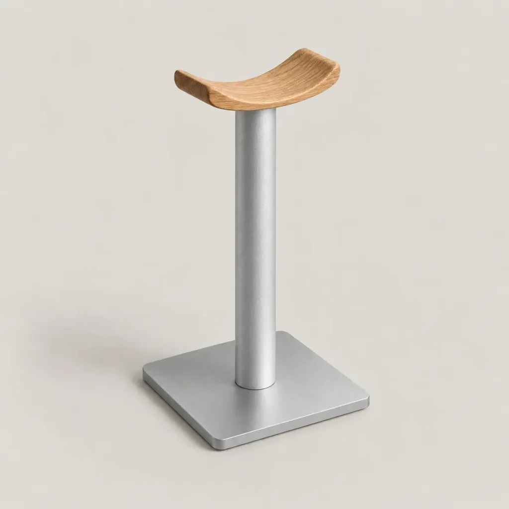 Oak Headphone Stand — Oak + Silver