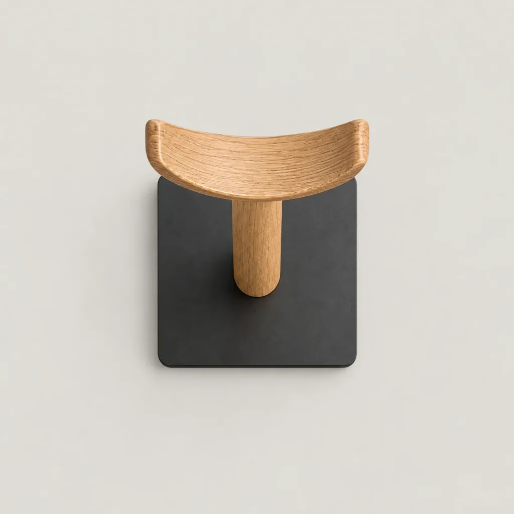 Oak Headphone Stand seen from above