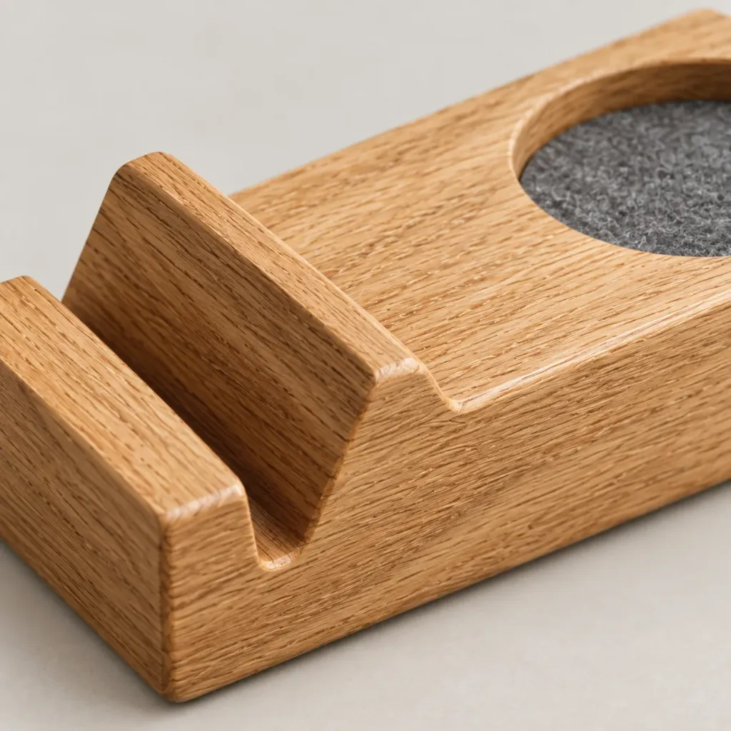 Oak Phone & Earbud Dock, material detail