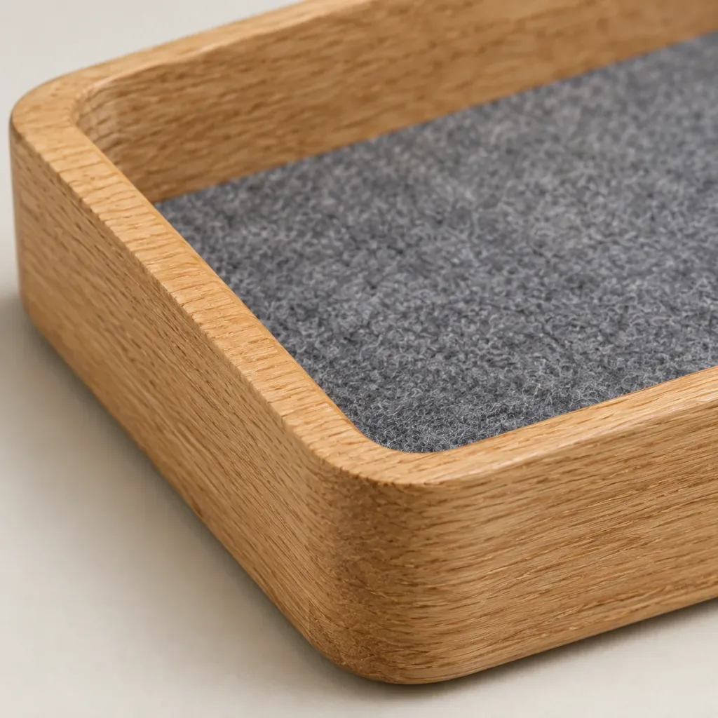 Oak Valet Tray 3×2, material detail