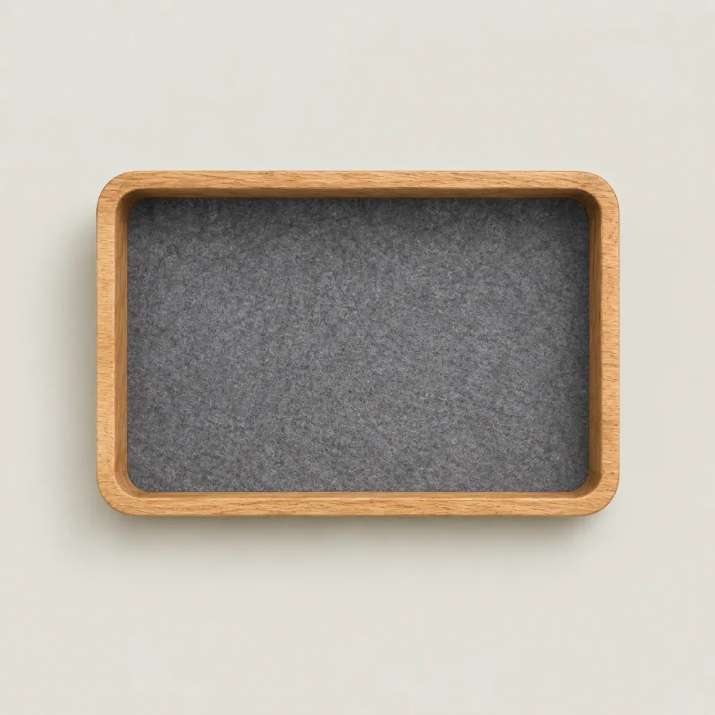 Oak Valet Tray 3×2 seen from above