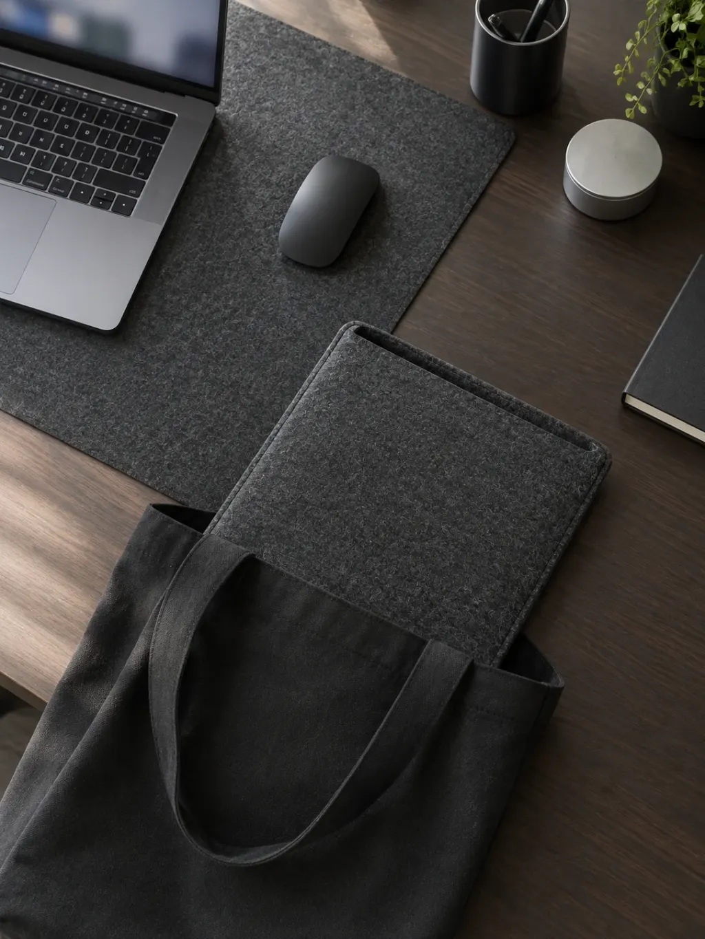 Slim Felt Sleeve (Air) in use on a desk