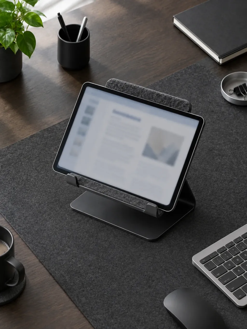Tablet Stand T1 in use on a desk