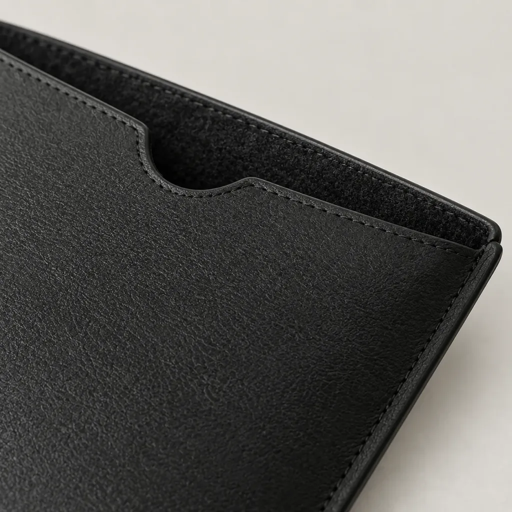 Vegan Leather Tablet Sleeve, material detail